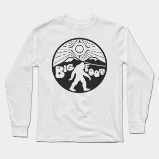 70s Bigfoot Sasquatch Shagadelic Mountains Long Sleeve T-Shirt